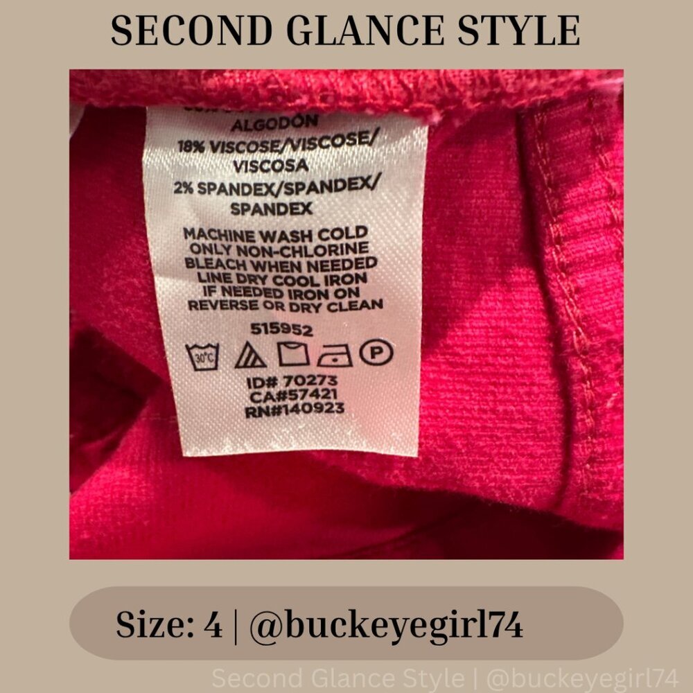 LOFT Women’s SZ 4 Red Velvet Corduroy Skinny Pants Stretch - Picture 4 of 7